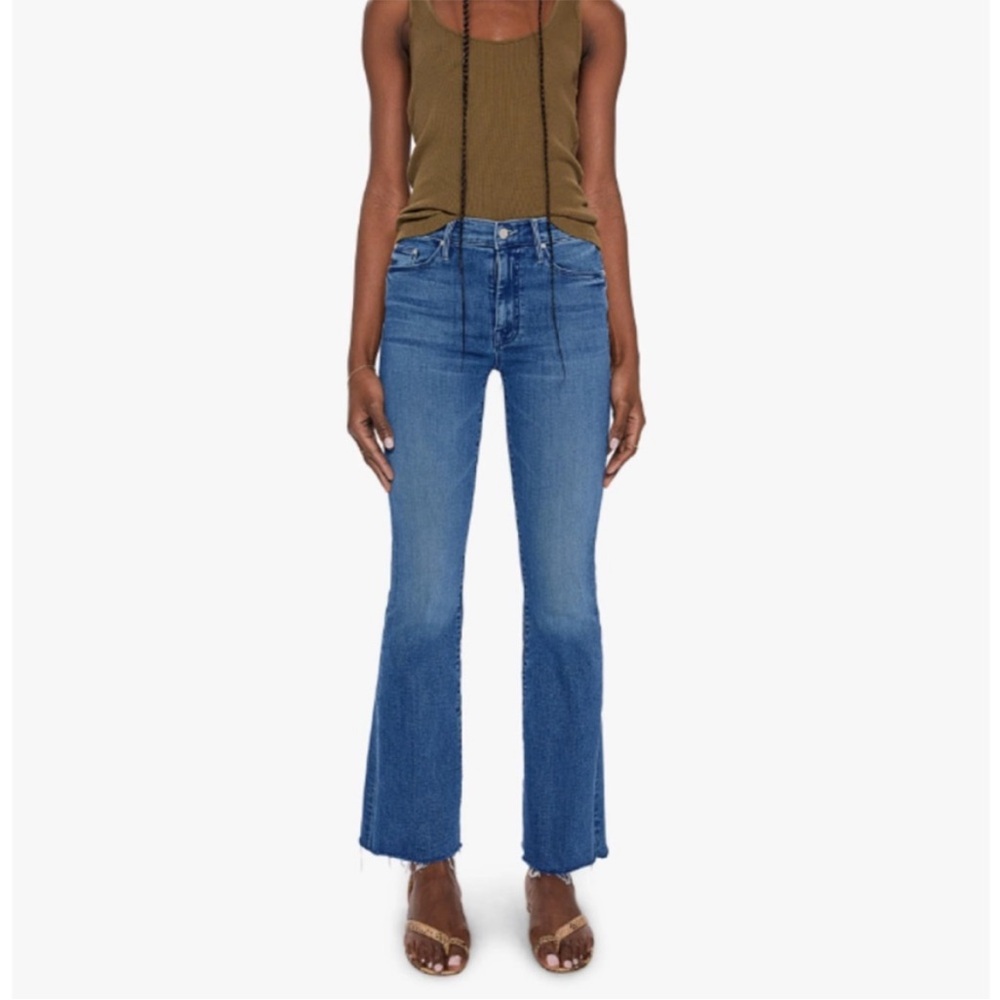 Mother The Weekender Fray Wash I Wet My Plants Blue Size 33 Distressed Hem